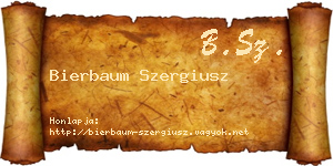 Bierbaum Szergiusz névjegykártya